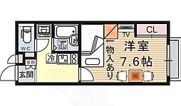 レオパレスEfini2 1Kの間取図画像
