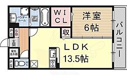 カーザ・フェリーチェ 1LDKの間取図画像