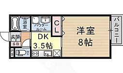 グランシャリオ北山 1Kの間取図画像