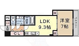 CITYSPIRE浜大津駅前 1LDKの間取図画像