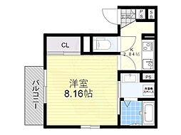 アネックスわたむき 1Kの間取図画像