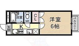 アーバニア西草津A棟 1Kの間取図画像