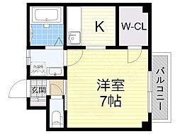 シャトル孝 1Kの間取図画像