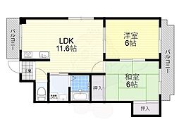 プレディオサン 2LDKの間取図画像