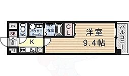 ブエナビスタ南草津 1Kの間取図画像