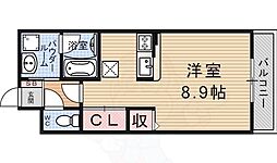 アミティエ大江1 ワンルームの間取図画像