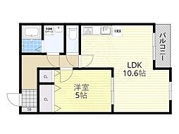 ハートフルマンションaim 1LDKの間取図画像