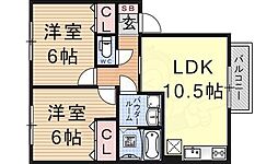 コーポミズホ 2LDKの間取図画像