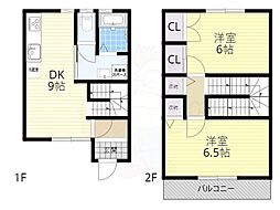 コージーハウス甲西 2DKの間取図画像
