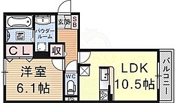 ラルーチェ一里山 1LDKの間取図画像