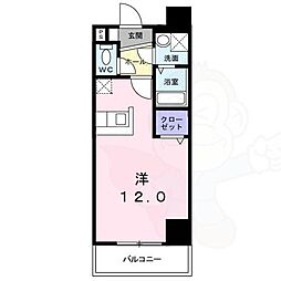サニーサイドテラスK ワンルームの間取図画像