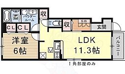 カーサ・プラシード1 1LDKの間取図画像