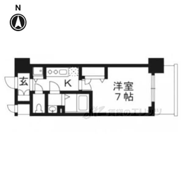 京都府京都市下京区梅小路高畑町(賃貸マンション1K・2階・23.20㎡)の写真 その2