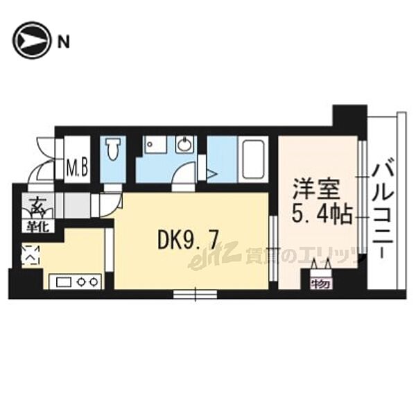 京都府京都市山科区竹鼻竹ノ街道町(賃貸マンション1LDK・9階・38.13㎡)の写真 その2