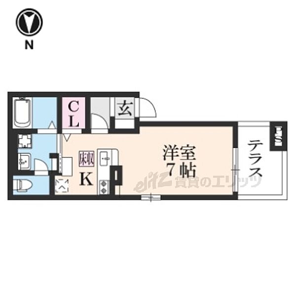 ディアコート栗栖野 101｜京都府京都市山科区栗栖野打越町(賃貸アパート1R・1階・27.53㎡)の写真 その2