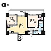 京都府京都市下京区五条通油小路西入小泉町（賃貸マンション2LDK・6階・51.71㎡） その1