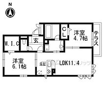 京都府京都市伏見区下鳥羽中円面田町（賃貸アパート2LDK・1階・53.79㎡） その1