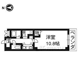 京阪本線 清水五条駅 徒歩3分の賃貸マンション 7階1Kの間取り
