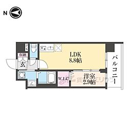 京都市南区東九条南石田町マンション 1LDKの間取図画像