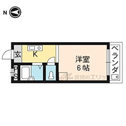 サンシーガルII 1階1Kの間取り