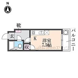ジョイフルフォーチュン ワンルームの間取図画像