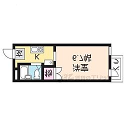 ヴィラ羽柴 ワンルームの間取図画像