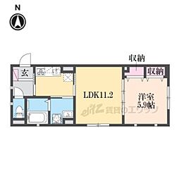 ラ・トランス 1LDKの間取図画像