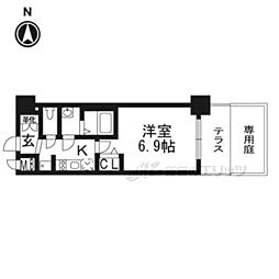 プレサンスTHEKYOTO華苑 1Kの間取図画像