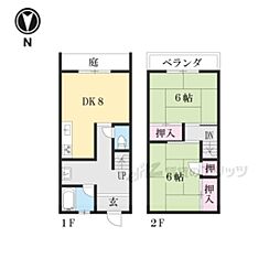 テラスみささぎ 2DKの間取図画像