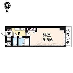 サムパティーク山科 1Kの間取図画像