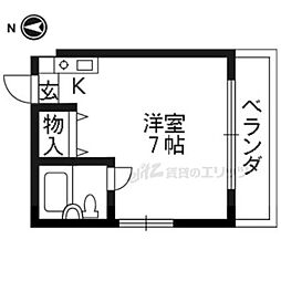 カーサ22 ワンルームの間取図画像