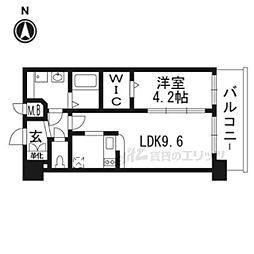 プレサンスTHEKYOTO華苑 1LDKの間取図画像