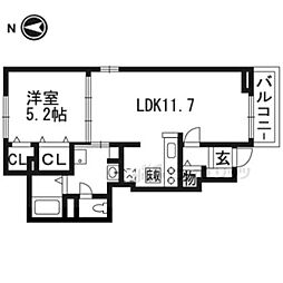 ル・ソレイユ 1LDKの間取図画像