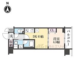 ベラジオ雅び東寺WEST 1DKの間取図画像