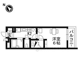 レオパレスALTA5 1Kの間取図画像