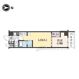 スワンズ京都東寺ガーデン 1LDKの間取図画像