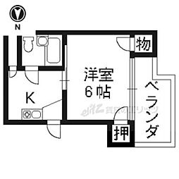 ハーフポイント 1Kの間取図画像