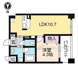 カスタリア壬生 1LDKの間取図画像