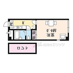 レオパレスエタージュ 1Kの間取図画像