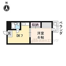 壬生ハイツ 1DKの間取図画像