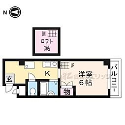 ピーターラビット壱番館 1Kの間取図画像