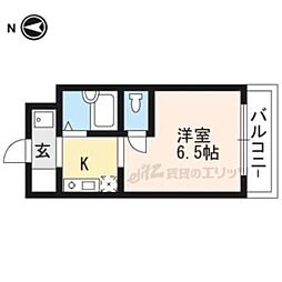 シェラール 1Kの間取図画像