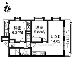 シェ・ラ・メール 2LDKの間取図画像