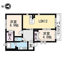 シャーメゾンエバーグレース音羽3 2LDKの間取図画像