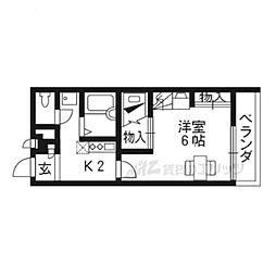 レオパレスおおまち 1Kの間取図画像