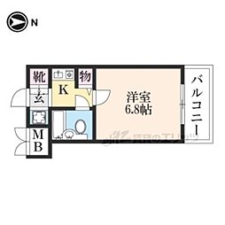 ダイアパレス京都・祇園 1Kの間取図画像