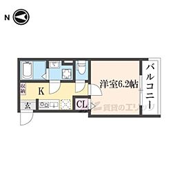 エクセルワンズ観月橋 1Kの間取図画像