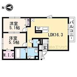 カーサルミノサウーノ 2LDKの間取図画像
