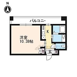 プレジール山科 1Kの間取図画像