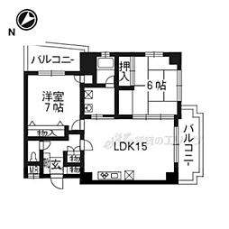 ハウスエバーグリーン 2LDKの間取図画像